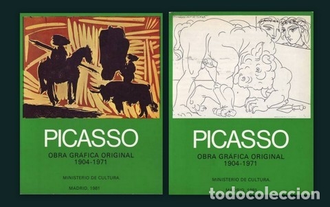 Libri di seconda mano: PICASSO: OBRA GRAFICA ORIGINAL 1904-1971. Madrid, Ministerio de Cultura 1981. 2 vols.