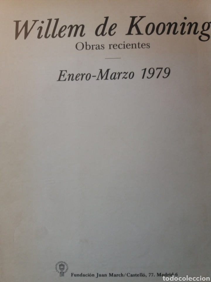 Libros de segunda mano: Cat&aacute;logo W. de Kooning (1979) - Foto 2