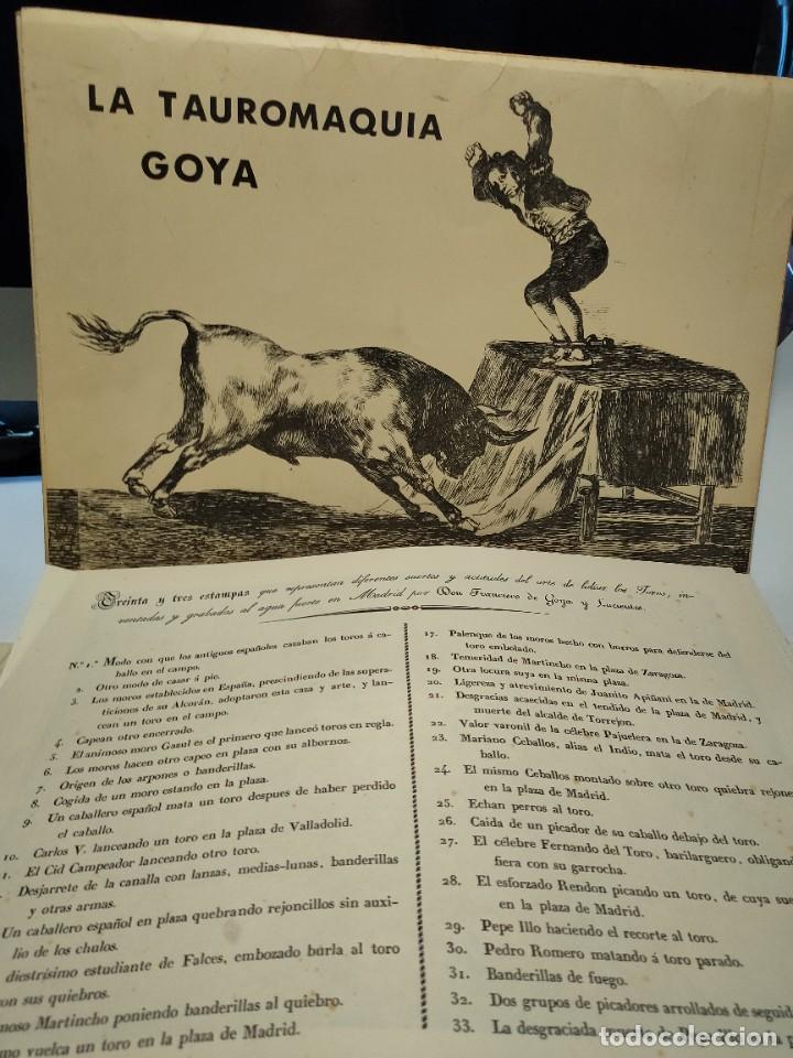 Libros de segunda mano: LA TAUROMAQUIA/LOS DISPARATES O LOS PROVERBIOS/ Goya/ dos carpetas en una