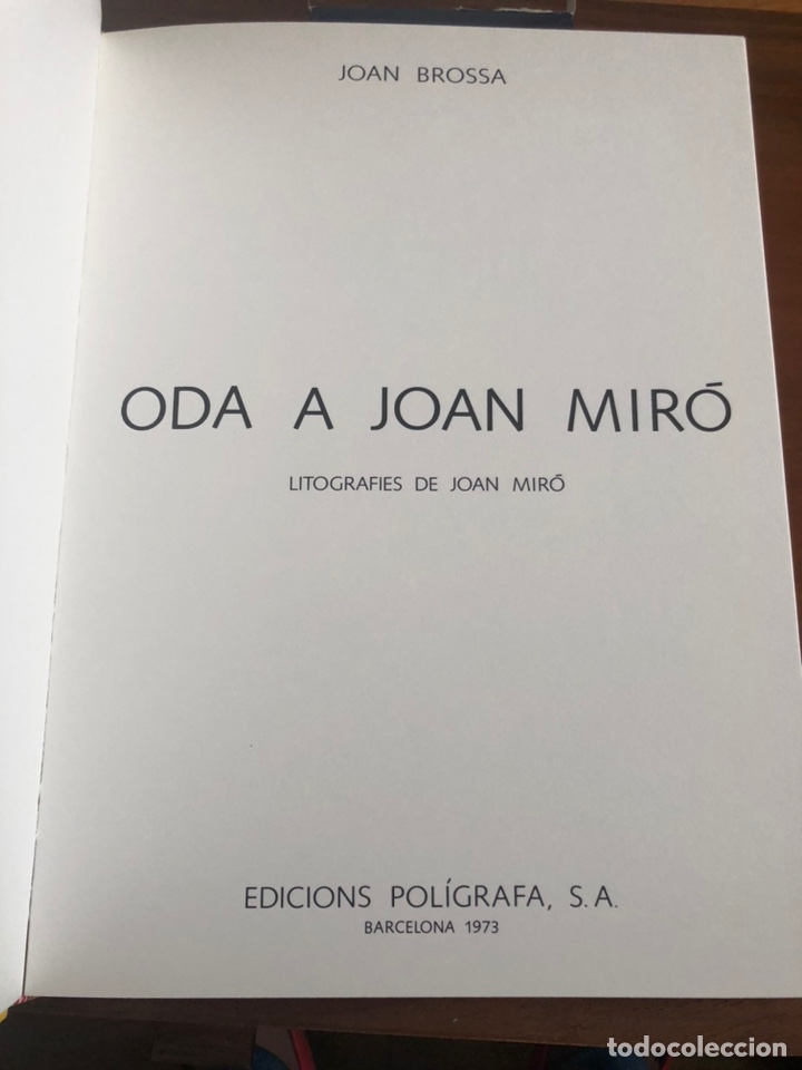 Libros de segunda mano: ODA A JOAN MIR&Oacute;. Pol&iacute;grafa - Foto 2