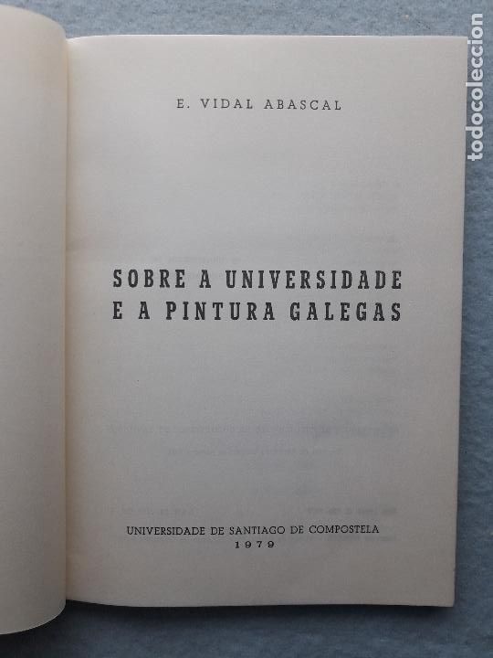 Libros de segunda mano: Sobre a Universidade e a Pintura Galegas. E. Vidal Abascal - Foto 2