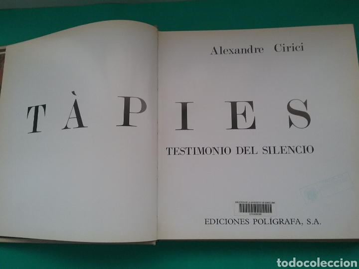Libros de segunda mano: T&agrave;pies. Testimonio del silencio. Ediciones Pol&iacute;grafa. - Foto 3