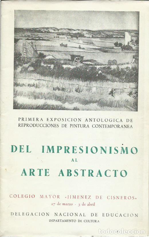 Livres d'occasion: Del Impresionismo al Arte abstracto. (Colegio Mayor Jim&eacute;nez de Cisneros, 1954)