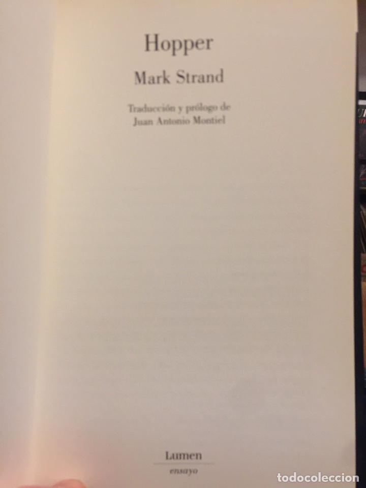 Libros de segunda mano: Mark Strand. Hopper. Lumen - Foto 2