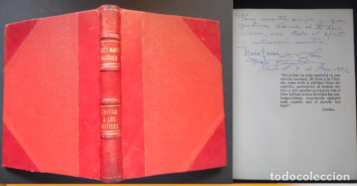Libros de segunda mano: Firmado a mano por el pintor Luis Mar&iacute;n Bosqued su libro Cr&iacute;tica a los cr&iacute;ticos. Artesanal en piel