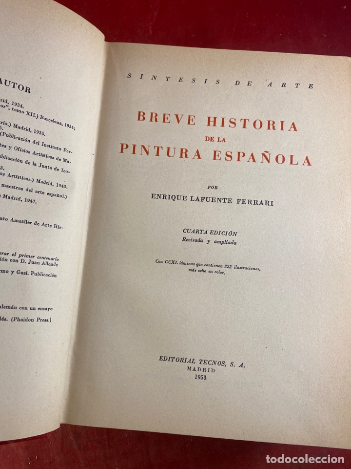Libros de segunda mano: BREVE HISTORIA DE LA PINTURA ESPA&Ntilde;OLA ed. TECNOS LAFUENTE FERRARI