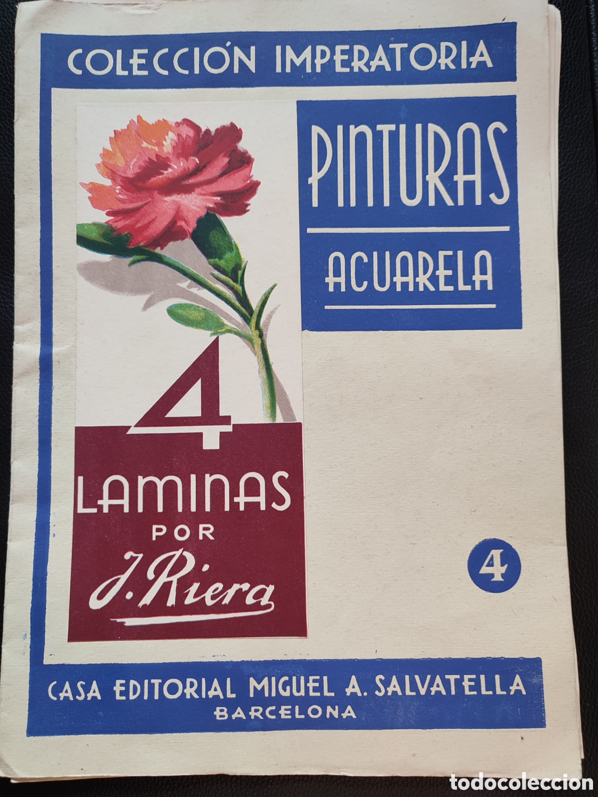 Libros de segunda mano: 4 antiguos laminas J Riera.Flores
