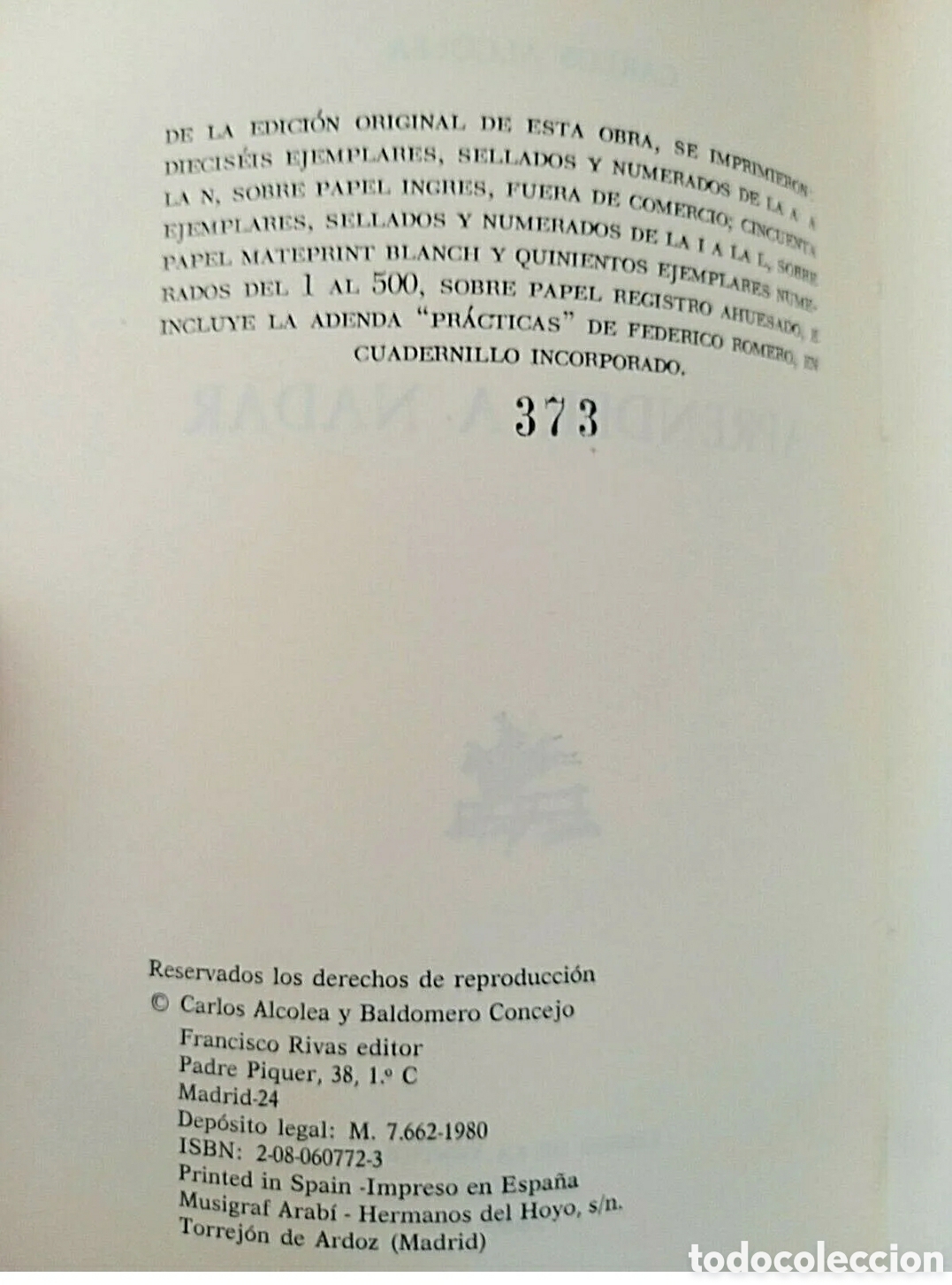 Libros de segunda mano: APRENDER A NADAR. Carlos Alcolea.1980 - Foto 4