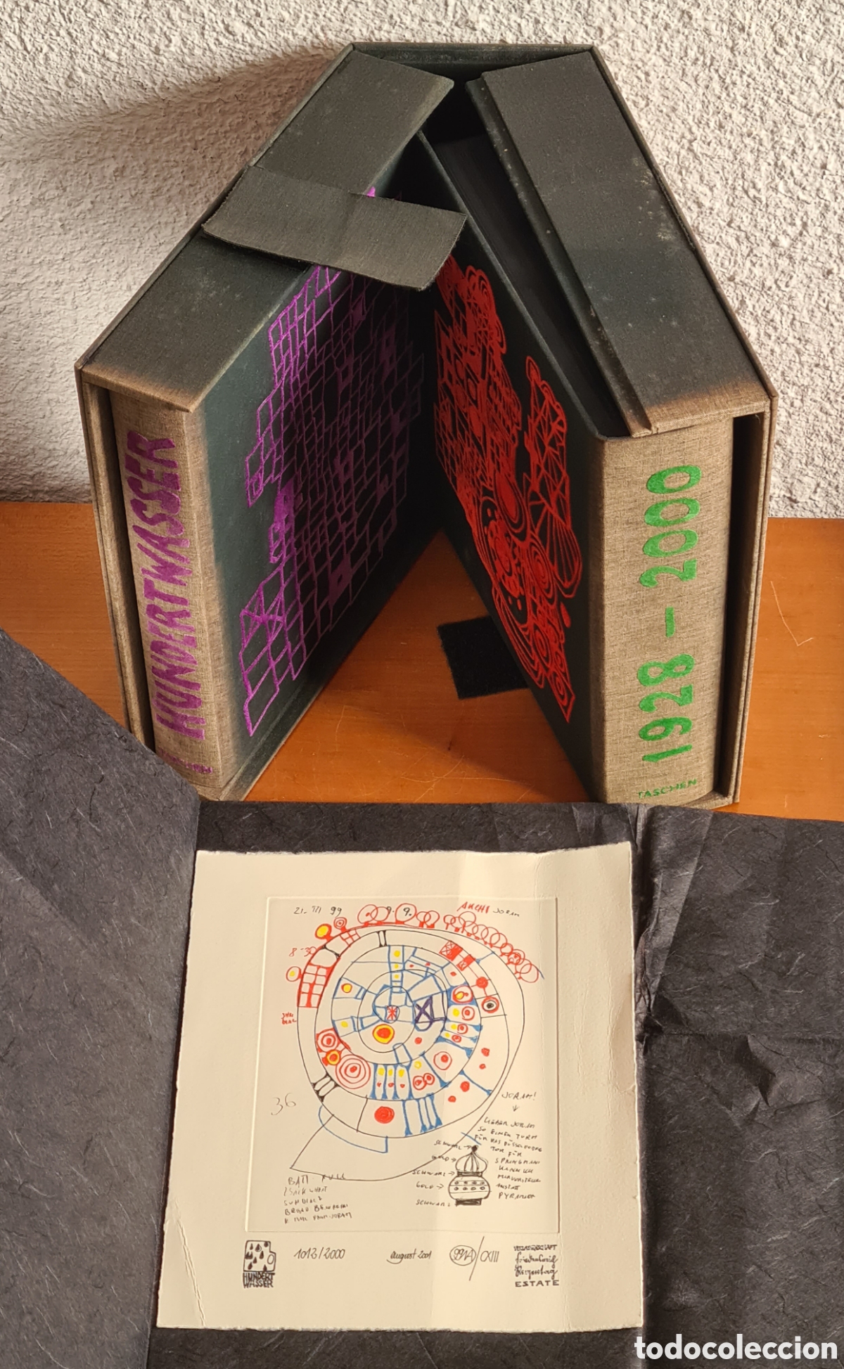 Libros de segunda mano: Hundertwasser 1928-2000 Cat&aacute;logo Razonado + Grabado numerado - Taschen Pintura Dise&ntilde;o Arte Ecolog&iacute;a