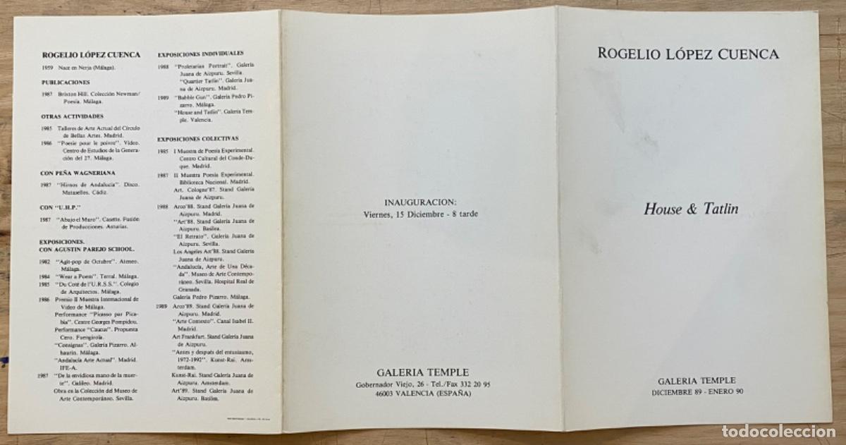 Libros de segunda mano: Rogelio L&oacute;pez Cuenca. House & Tatlin - Foto 3