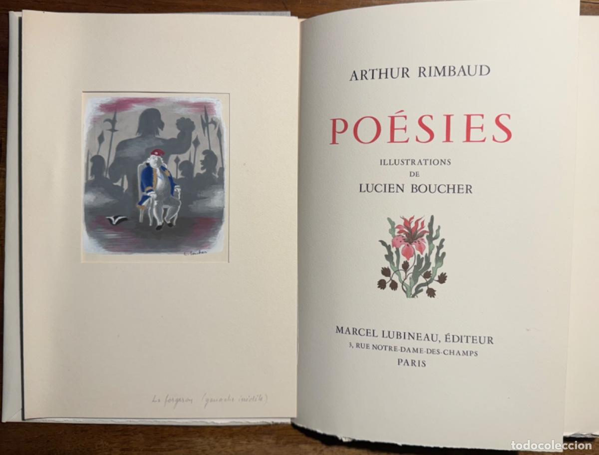 Second hand books: Arthur Rimbaud, Lucien Bouchet (ilustrador) Po&egrave;sies (incluye dibujo original y 2 suites de grabados)
