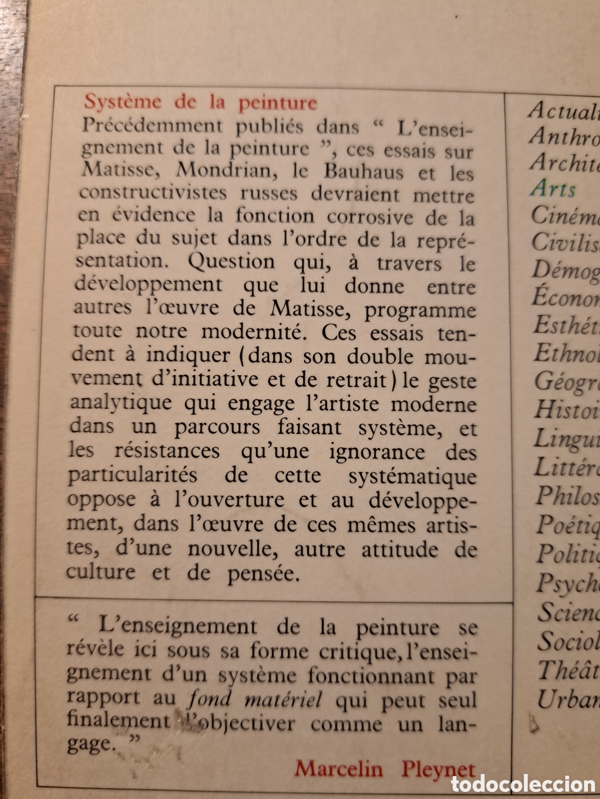 Libros de segunda mano: Syst&egrave;me de la peinture Marcelin Pleynet - Foto 2