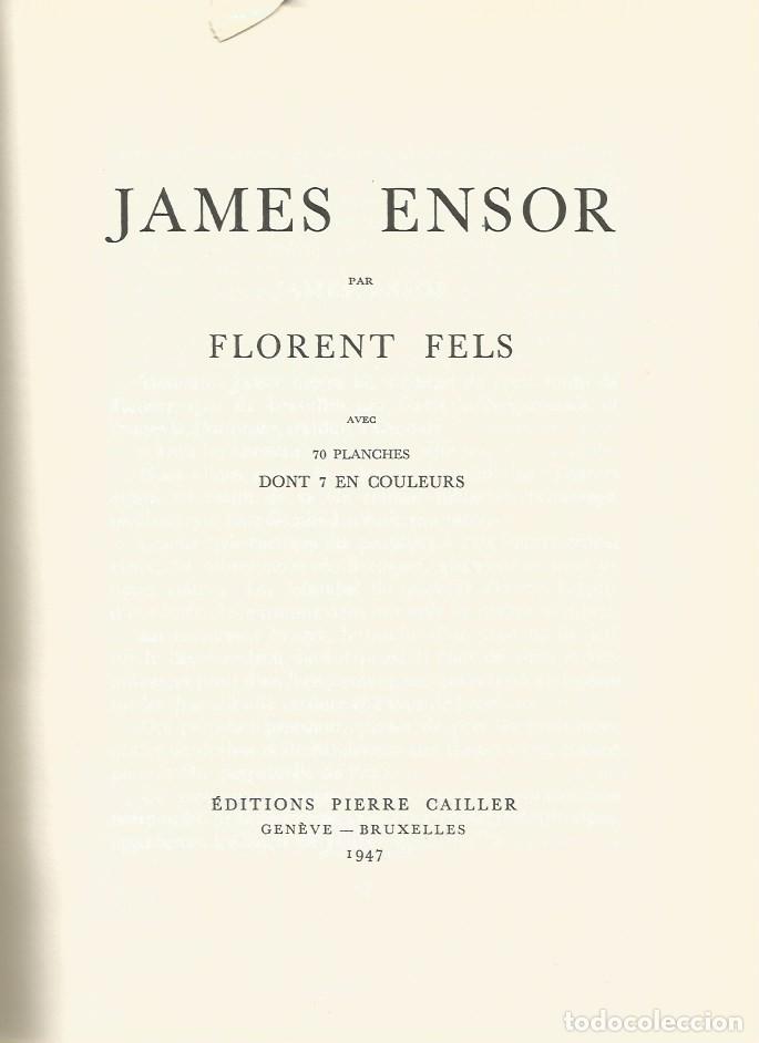 Libros de segunda mano: JAMES ENSOR par FLORENT FELS-Texto en Franc&eacute;s - Foto 2