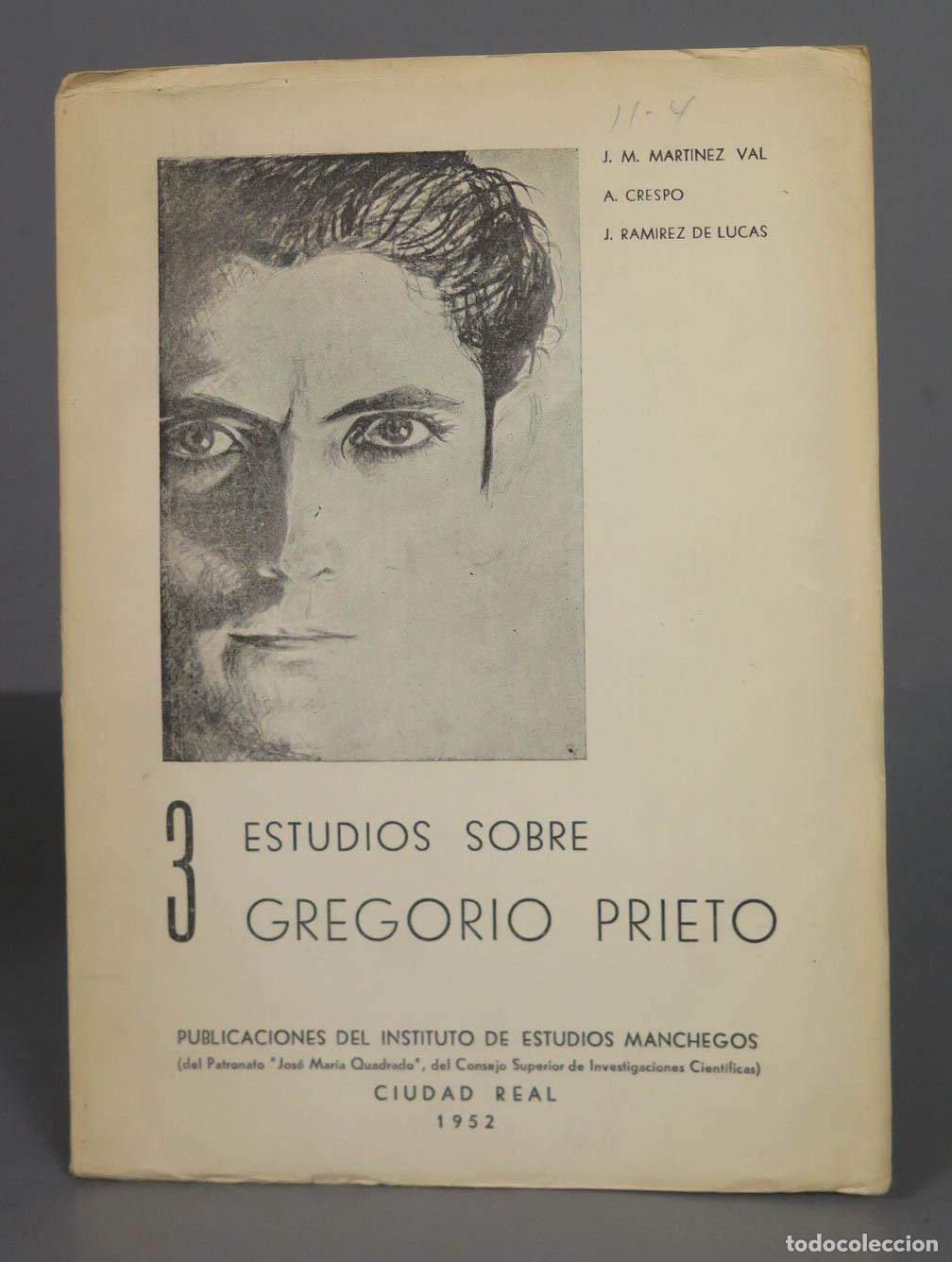 Libros de segunda mano: 3 ESTUDIOS SOBRE GREGORIO PRIETO MART&Iacute;NEZ VAL - Foto 1