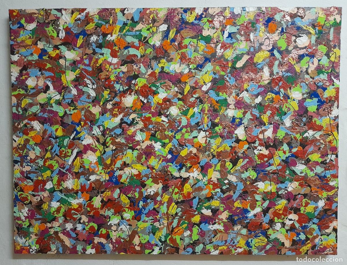 Libros de segunda mano: Lote gran pintura acrilica abstracta sobre tela