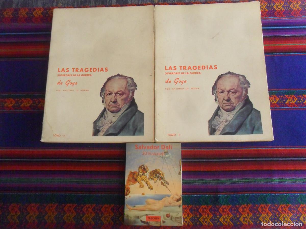 Libros de segunda mano: LAS TRAGEDIAS DE GOYA (HORRORES DE LA GUERRA) TOMO I Y II. REGALO SALVADOR DAL&Iacute; 30 POSTCARDS TASCHEN