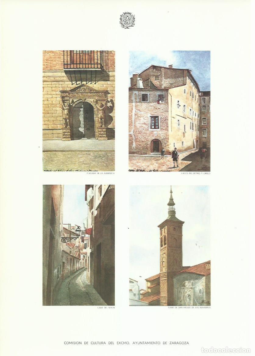 Libros de segunda mano: L&Aacute;MINAS DE A. RUSTE. Carpeta con 20 l&aacute;minas en color de rincones zaragozanos. (Excmo. Ayto., 1977)