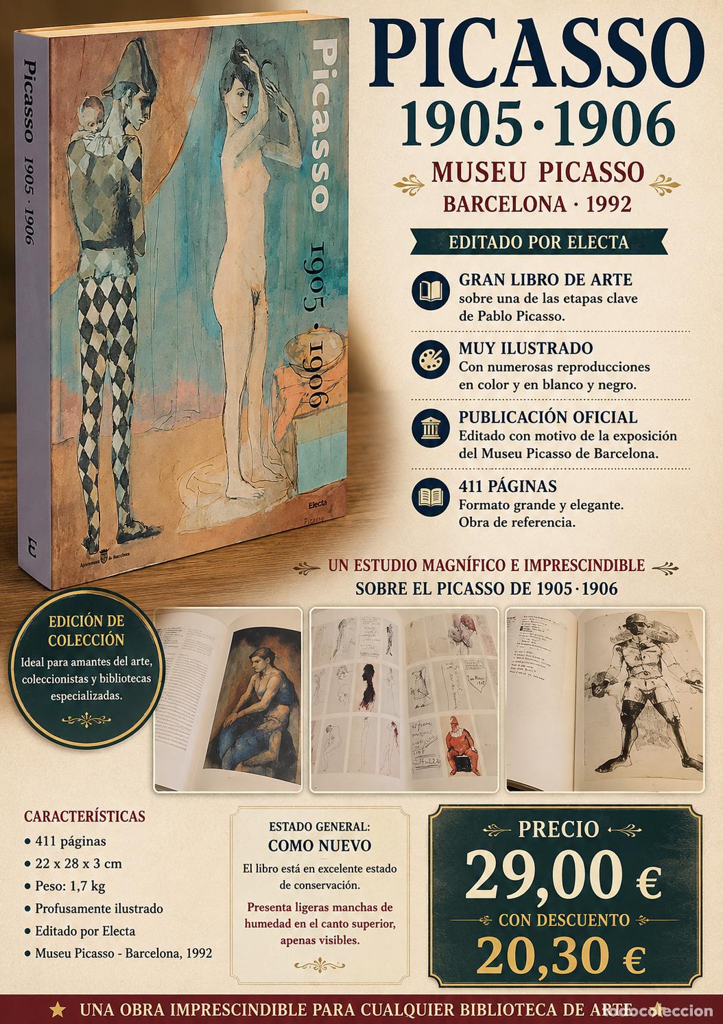 Libros de segunda mano: PICASSO 1905&middot;1906 | MUSEU PICASSO BARCELONA 1992 | ELECTA | GRAN LIBRO ILUSTRADO