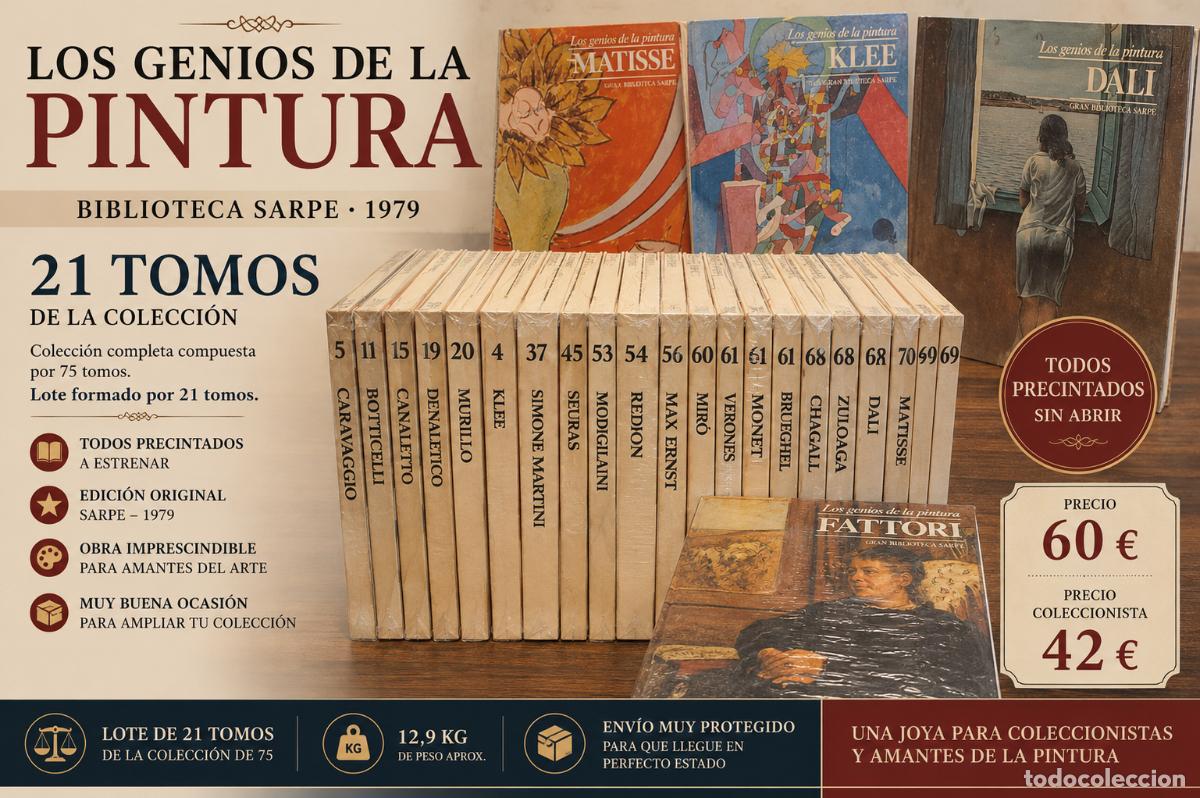 Livres d'occasion: LOS GENIOS DE LA PINTURA / BIBLIOTECA SARPE-1979 / 21 TOMOS / TODOS PRECINTADOS / LEER