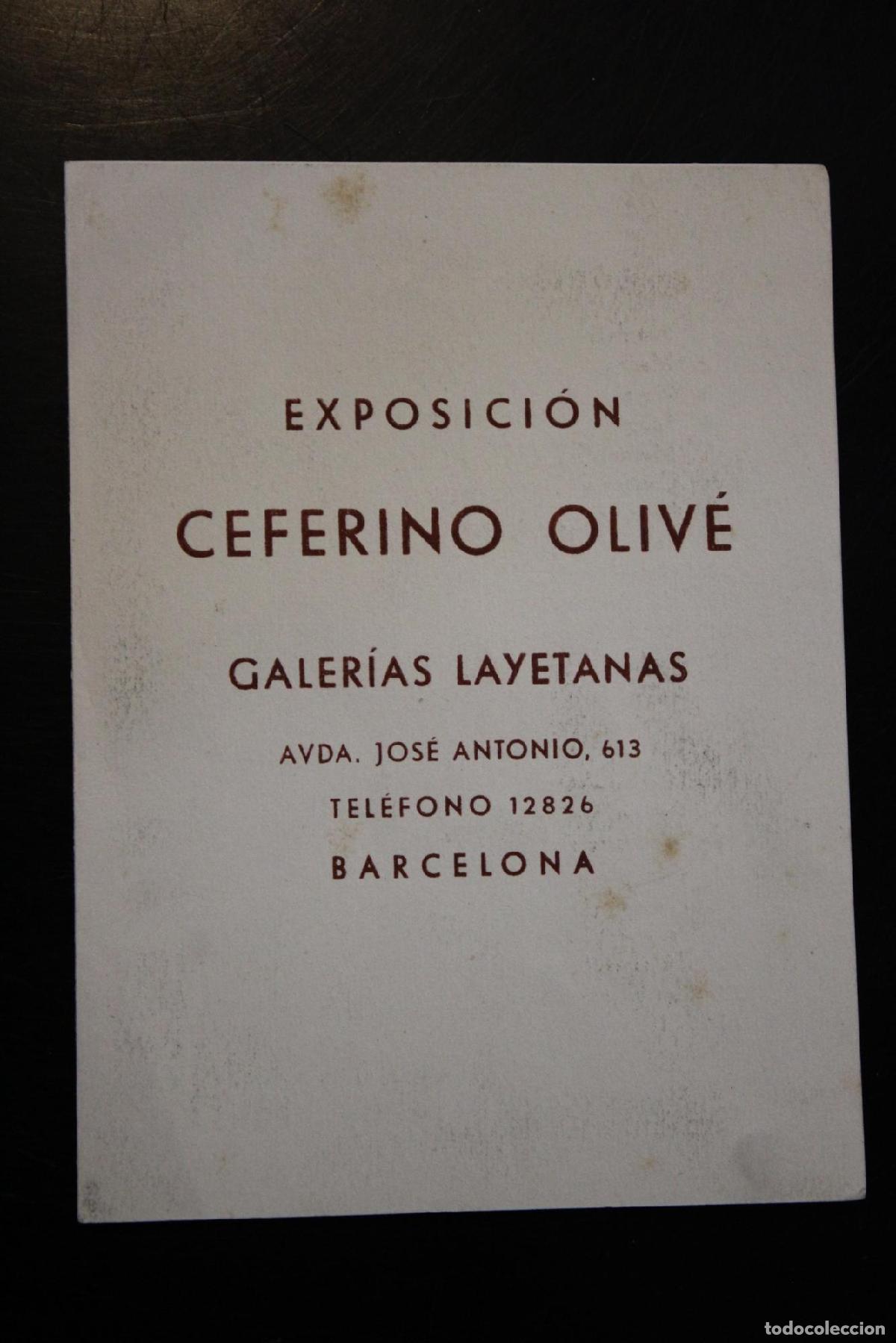 Libros de segunda mano: Cat&aacute;logo. Exposici&oacute;n Ceferino Oliv&eacute;. Galer&iacute;as Layetanas. Barcelona. 1944 -
