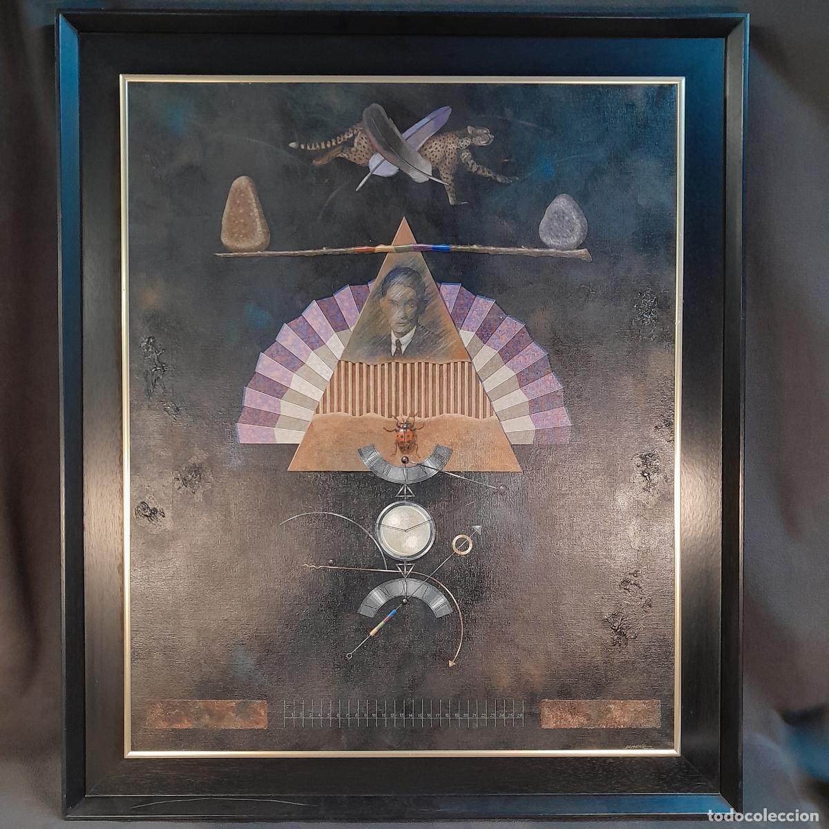 Libros de segunda mano: A-553. PINTURA SURREALISTA EN T&Eacute;CNICA MIXTA FIRMADA POR QUIM DOMENE. A&Ntilde;O 1987