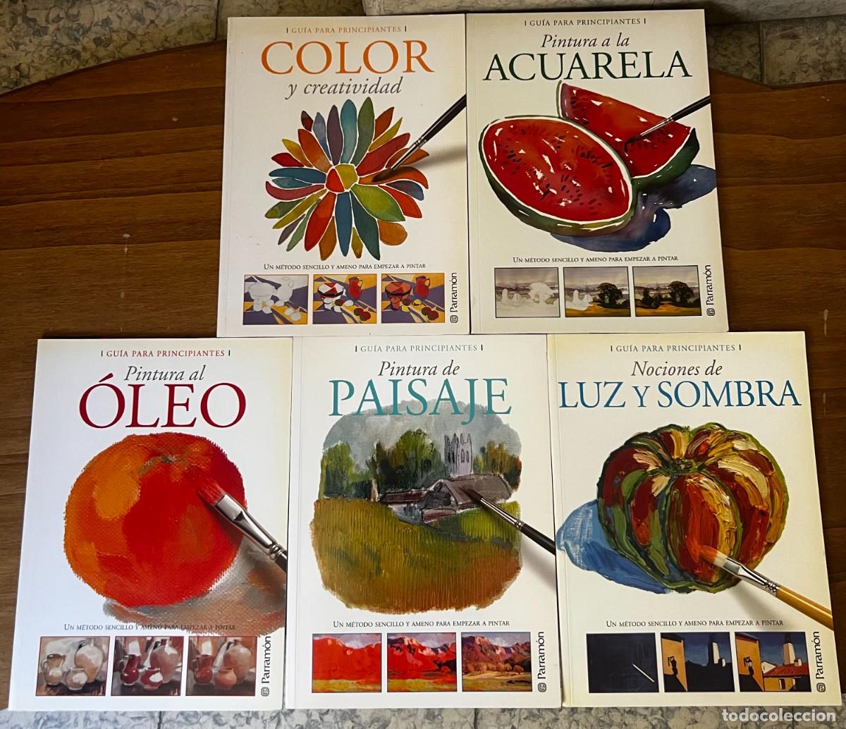 Libros de segunda mano: Lote 5 Gu&iacute;as para Principiantes Parram&oacute;n &ndash; &Oacute;leo, Acuarela, Paisaje, Luz y Sombra, Color