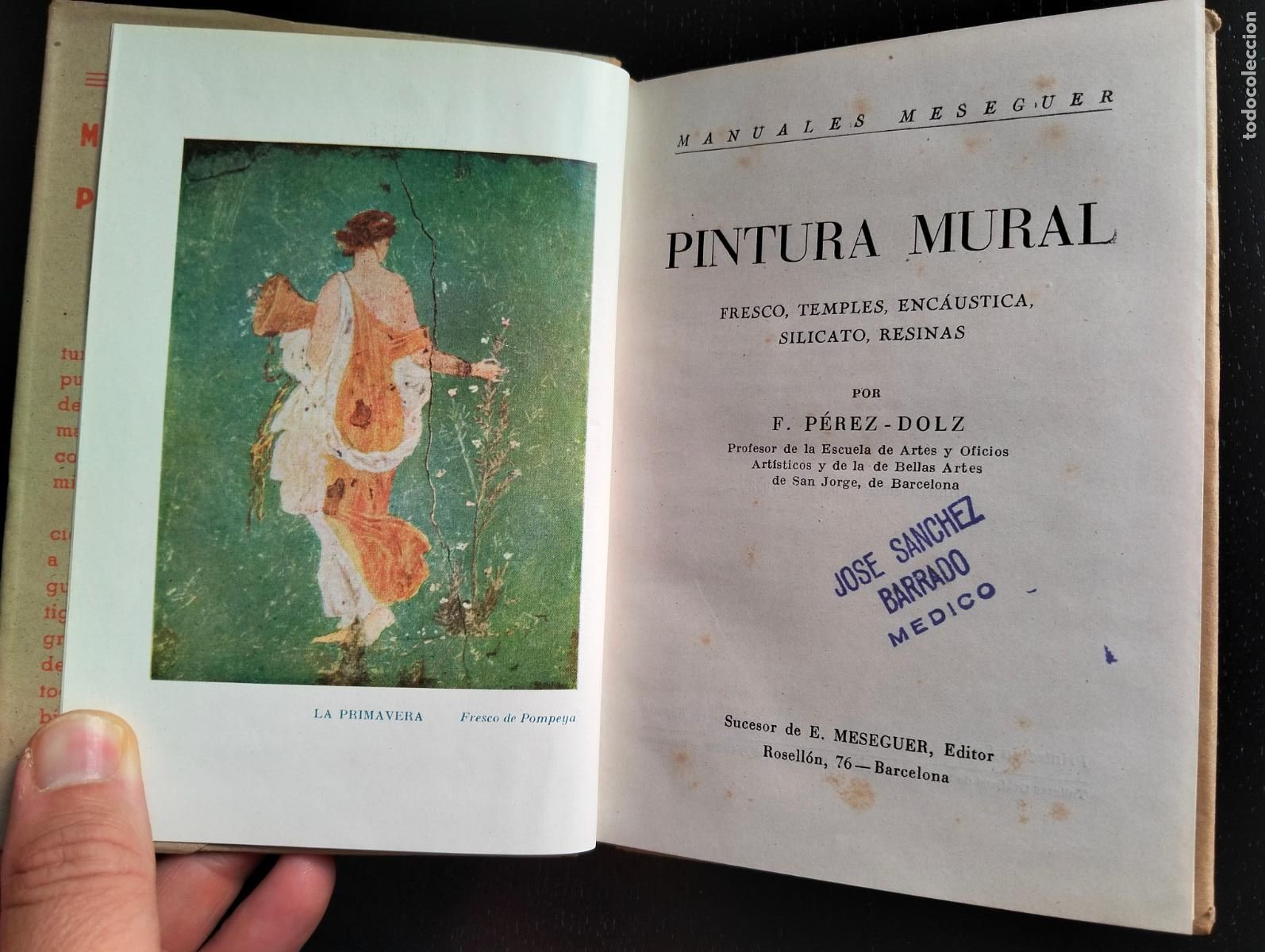 Libros de segunda mano: Arte. Pintura Mural, F. Perez Dolz, Sucesores de Meseguer, Barcelona, 1953. VISITA MI CATALOGO, L55