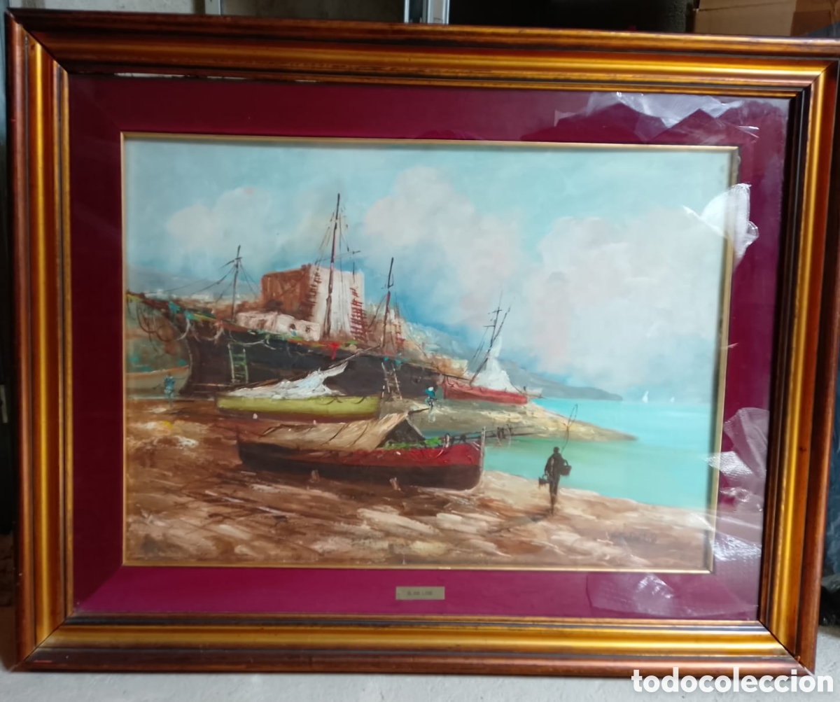 Libros de segunda mano: Mediterranean Harbor Sunset with Fishing Boats and Figure&rdquo;