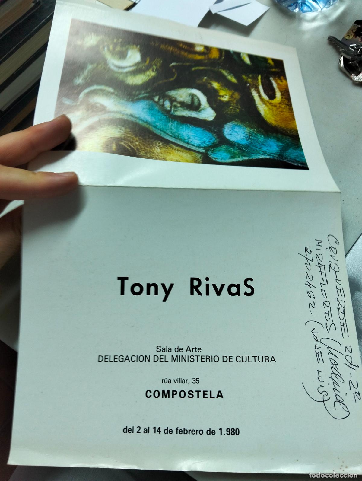 Libros de segunda mano: Pintura. Invitaci&oacute;n dedicada por el pintor. Toni Rivas, Compostela, 1980. VISITA MI CATALOGO L55