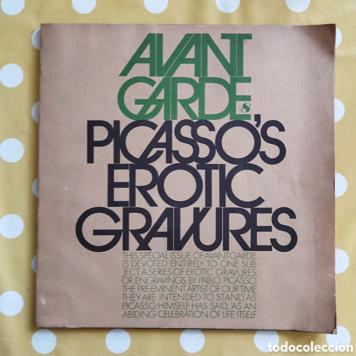 Libros de segunda mano: AVANT GARDE 8 PICASSO'S EROTIC GRAVURES 1969