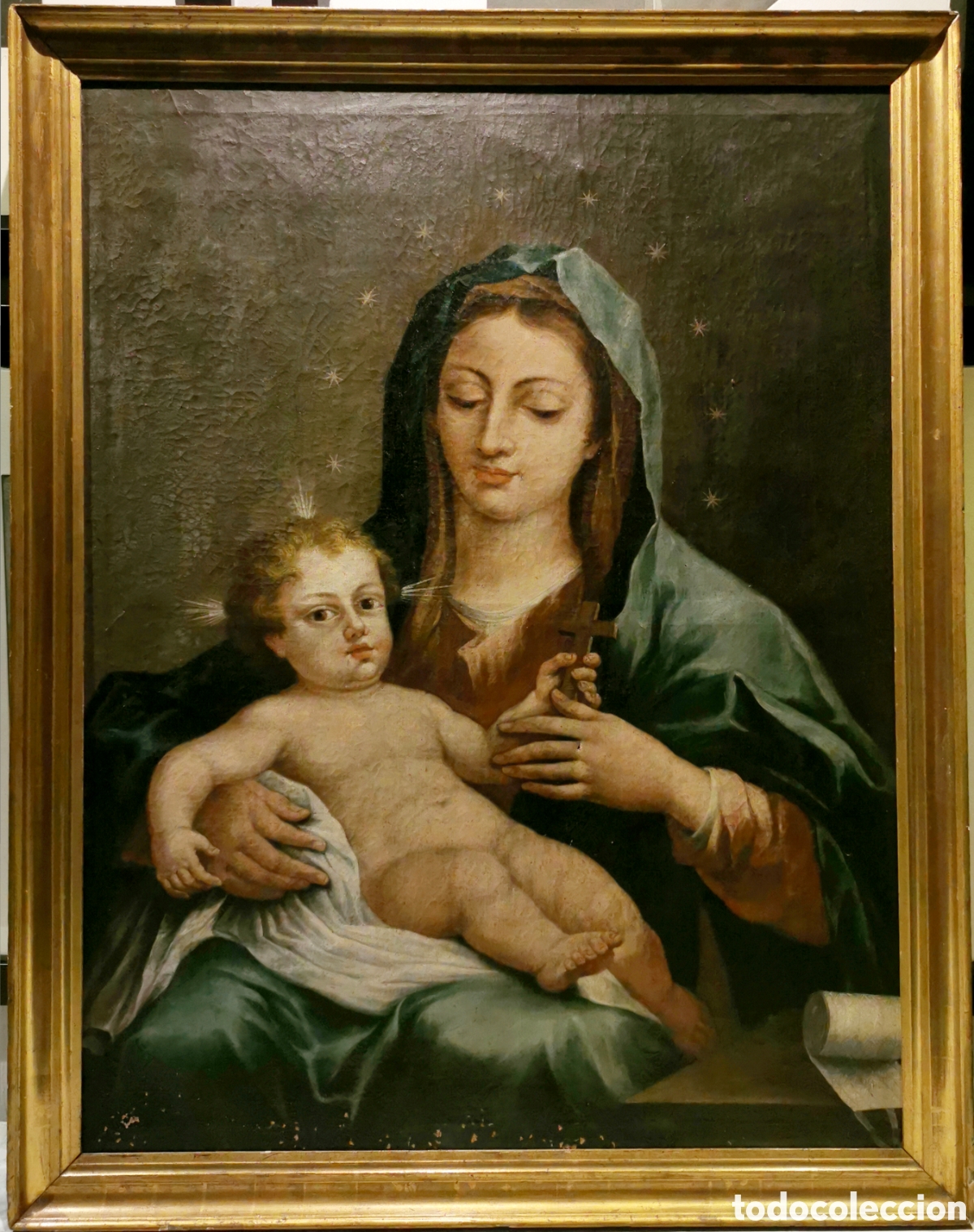 Libros de segunda mano: pintura al &oacute;leo de Madonna siglo XVIII
