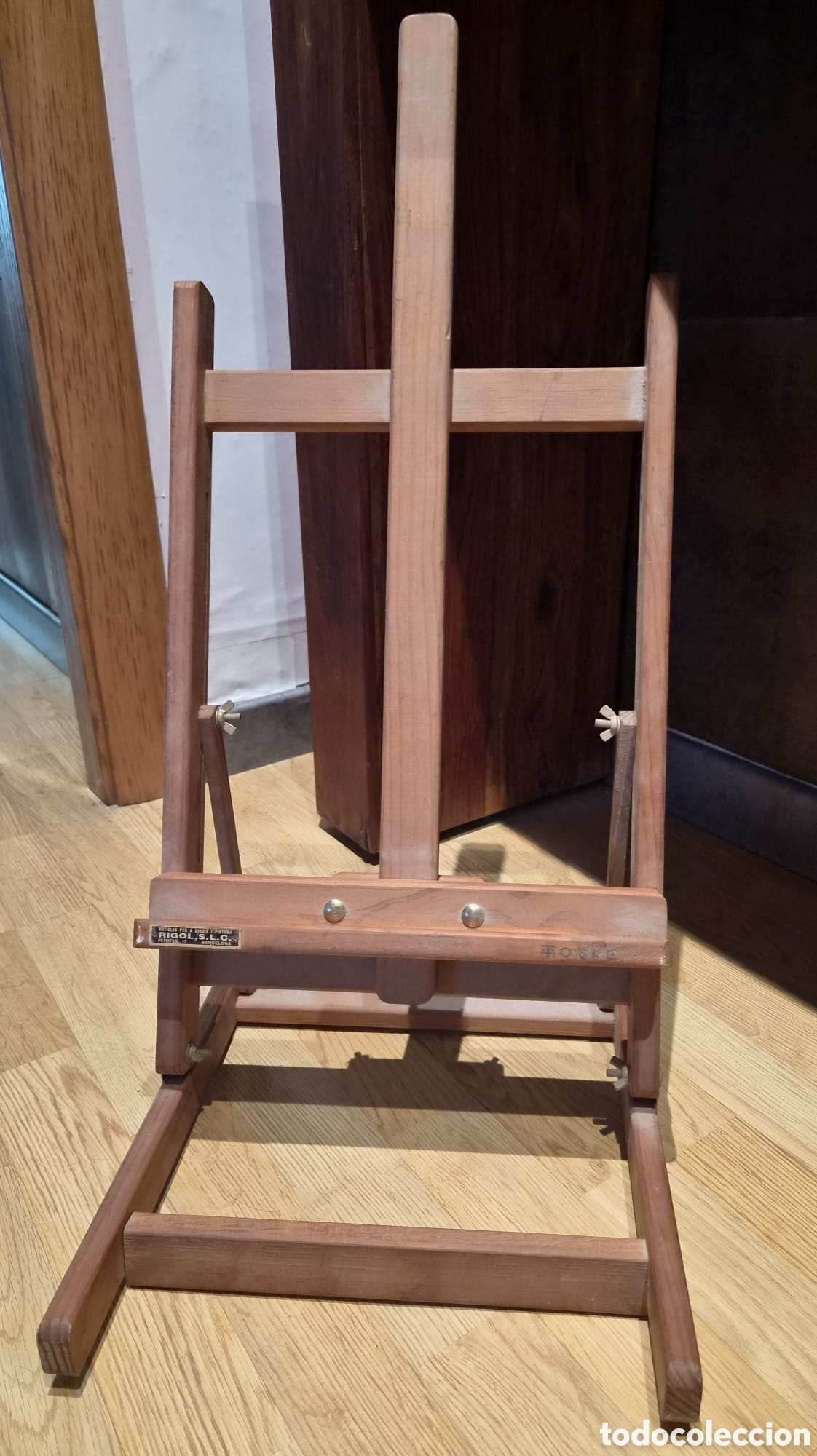Libros de segunda mano: Antiguo Caballete de Mesa en Madera Noble - Rigol S.L.C. Calle Petritxol 17 (Barcelona) - Vintage /