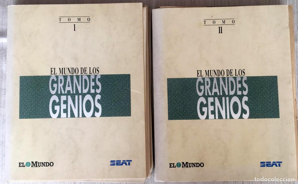 Libros de segunda mano: 2 tomos de &rdquo;El mundo de los grandes genios&rdquo; publicado por el peri&oacute;dico El Mundo.