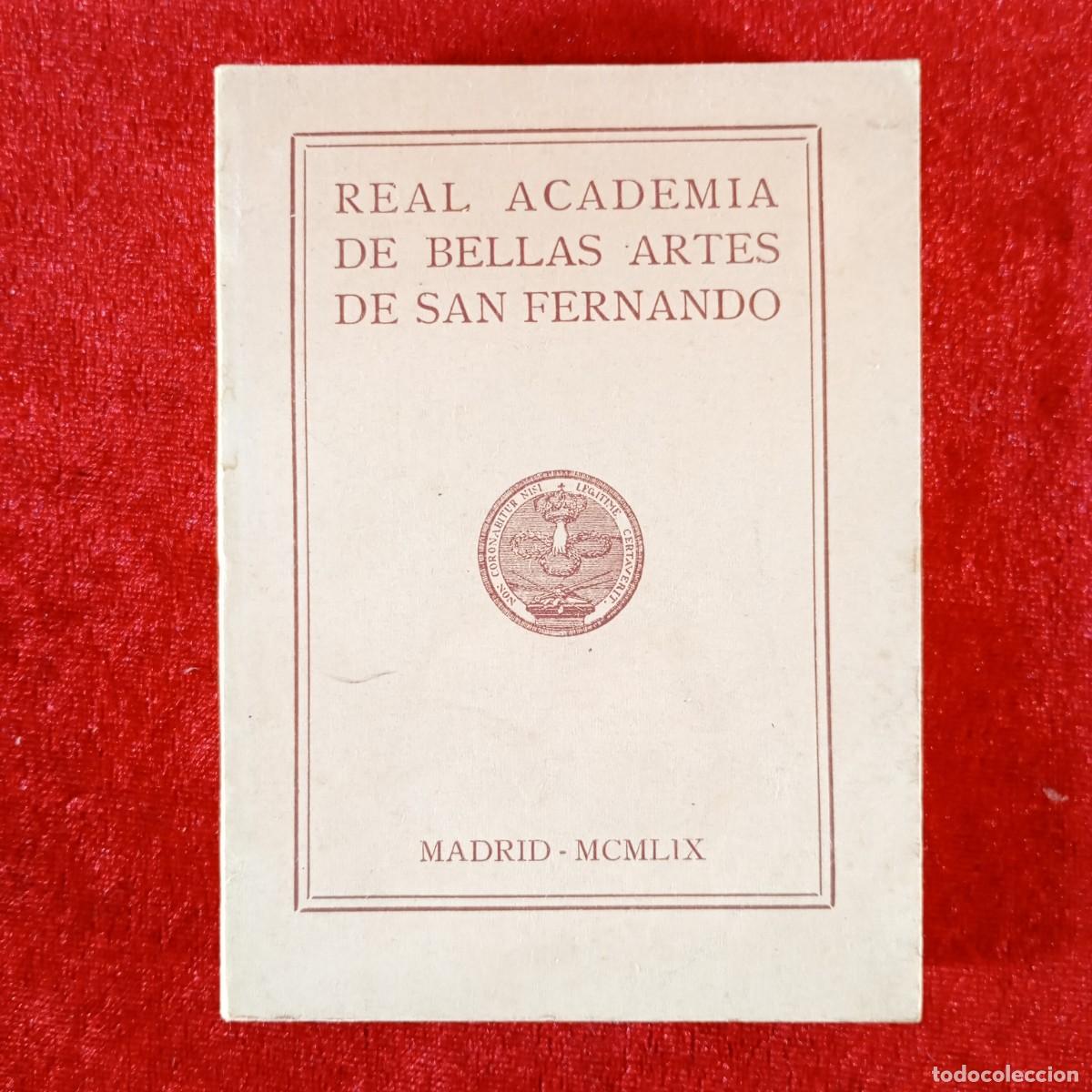 Libros de segunda mano: REAL ACADEMIA DE BELLAS ARTES DE SAN FERNANDO - MADRID - 1959 / 1292