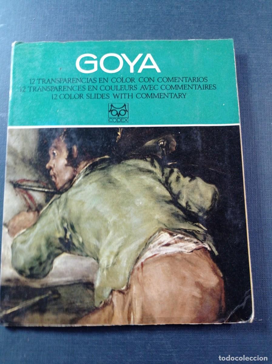 Libros de segunda mano: GOYA. 12 TRANSPARENCIAS EN COLOR CON COMENTARIOS. MUNDO DE LOS PINTORES. CODEX, 1968. DIAPOSITIVAS +