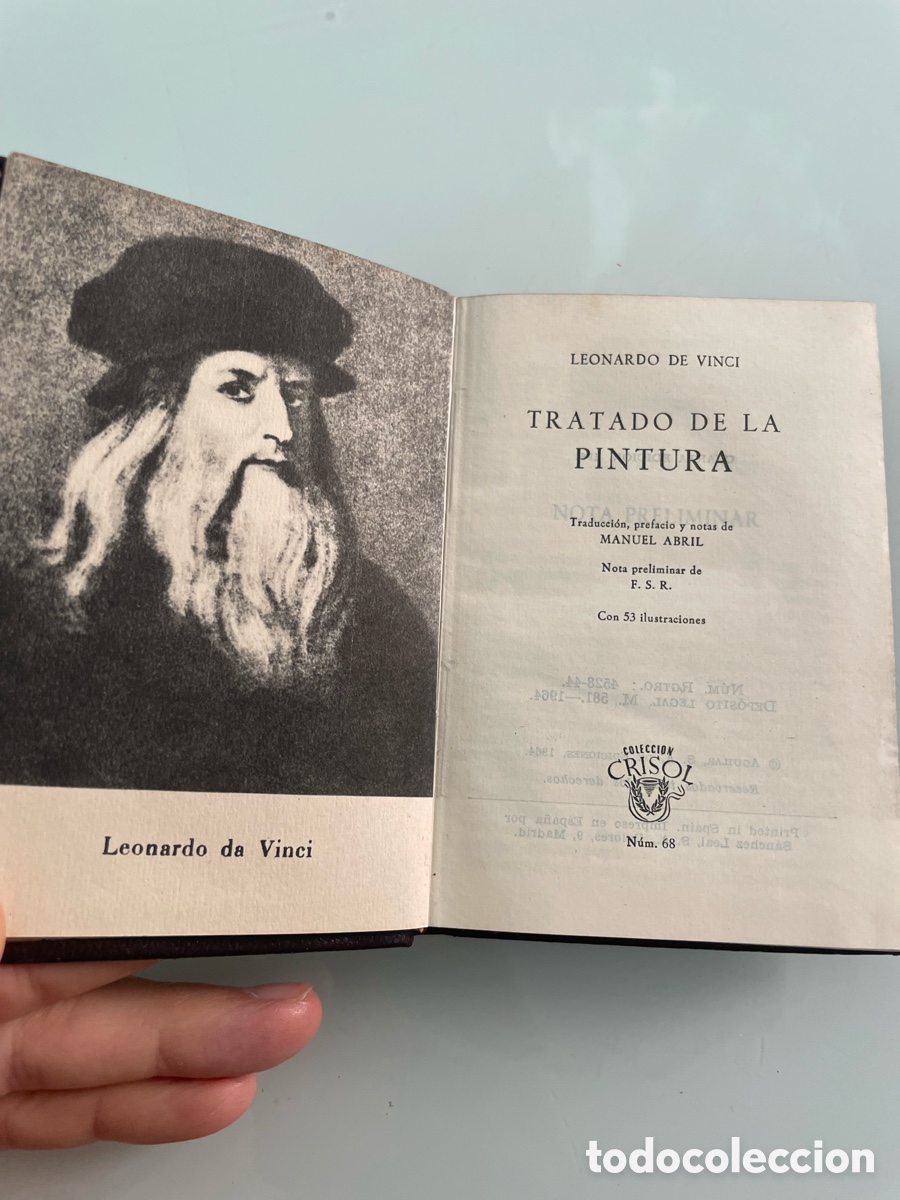 Libros de segunda mano: Tratado de pintura. Leonardo Da Vinci. Aguilar crisol 68, 4&ordf; ed. 1964