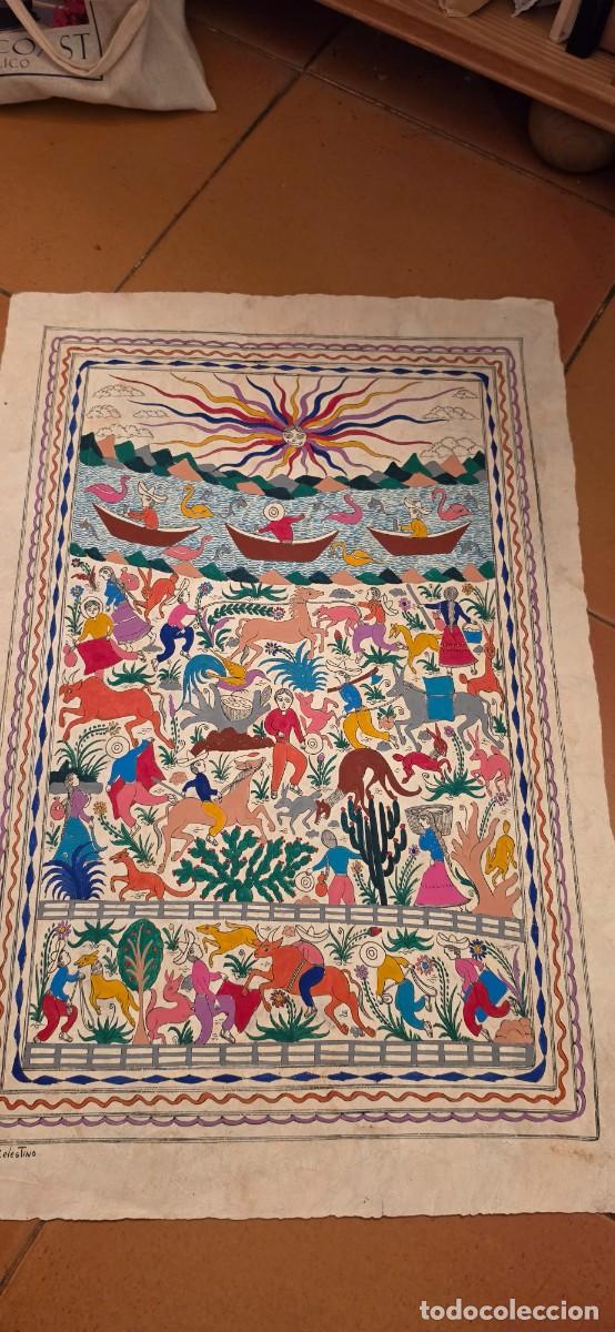 Livres d'occasion: Preciosa pintura mexicana firmada en osoel vegetal