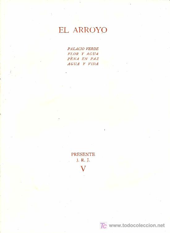 Libros de segunda mano: * FACS&Iacute;MIL * El arroyo / Juan Ram&oacute;n Jim&eacute;nez - Foto 1