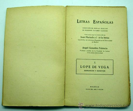 Romances Y Sonetos Lope De Vega Tomo X Colecci Comprar Libros De Poes A En Todocoleccion