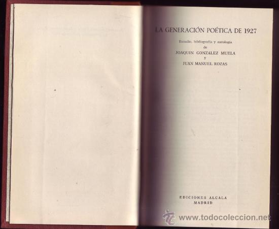 Gebrauchte B&uuml;cher: La generaci&oacute;n po&eacute;tica de 1927. Estudio, bibliograf&iacute;a y antolog&iacute;a.Gonz&aacute;lez Muela, Joaqu&iacute;n y Rozas.