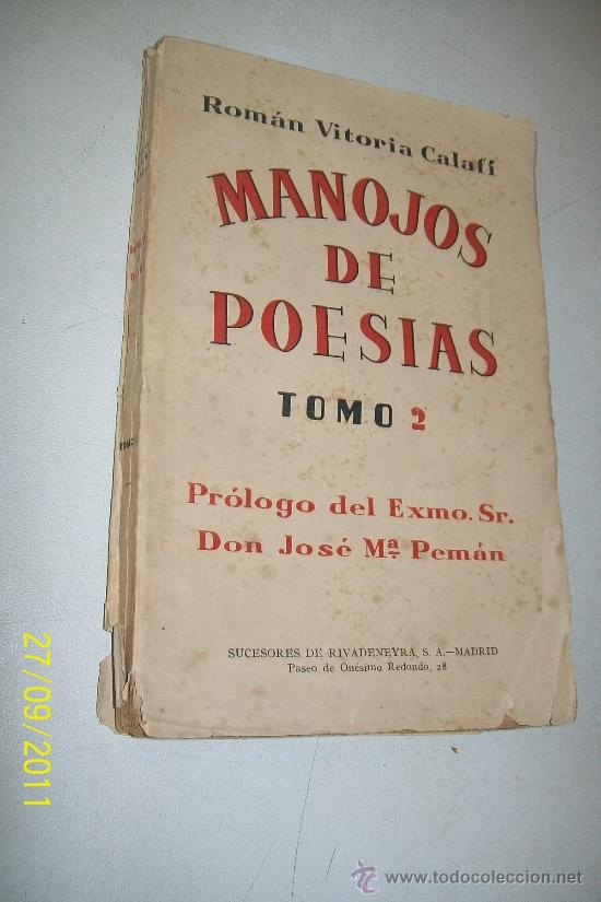Second hand books: MANOJOS DE POES&Iacute;AS-ROM&Aacute;N VITORIA CALAF&Iacute;-1944.-TOMO II.- SUCESORES DE RIVADENEYRA-MADRID