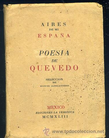 Libros de segunda mano: AIRES DE MI ESPA&Ntilde;A - POESIA DE QUEVEDO   A-PEQUE&Ntilde;O-0045