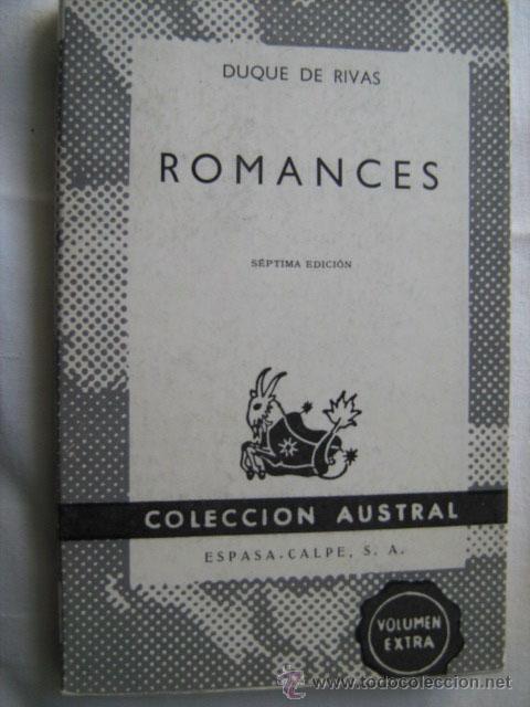 Libros de segunda mano: ROMANCES. DUQUE DE RIVAS. 1968. Austral - Foto 1