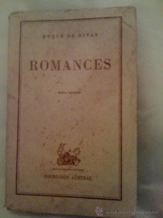 ROMANCES, DEL DUQUE DE RIVAS. ESPASA CALPE (AUSTRAL 46), 1949 (Libros de Segunda Mano (posteriores a 1936) - Literatura - Poesía)