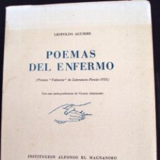 Libros de segunda mano: LIBRO LEOPOLDO AGUIRRE 1955 LOS POEMAS DEL ENFERMO