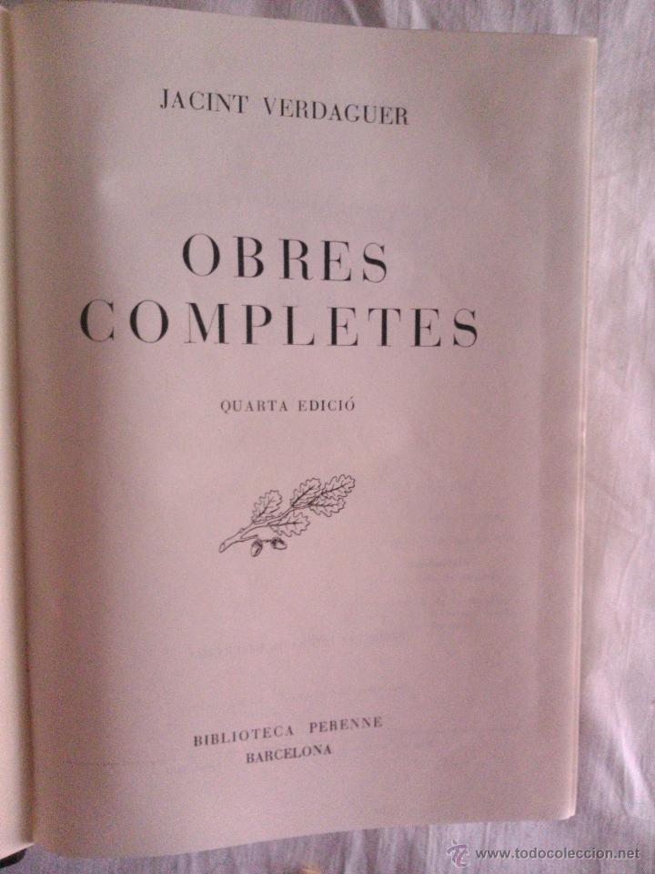 Libros de segunda mano: OBRES COMPLETES, JACINT VERDAGUER,1964 - Foto 2
