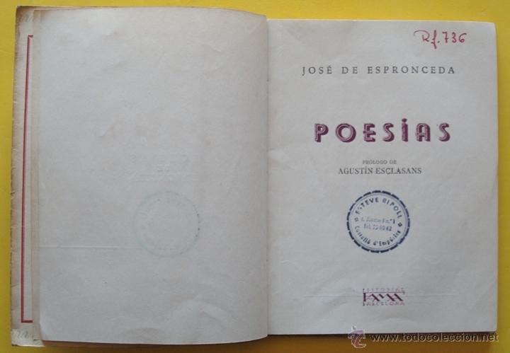 Libros de segunda mano: LIBRO POESIAS JOS&Eacute; DE ESPRONCEDA - Foto 2