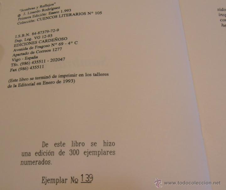 Libros de segunda mano: SOMBRAS Y REFLEJOS, J. LISARDO RODRIGUEZ - Foto 3