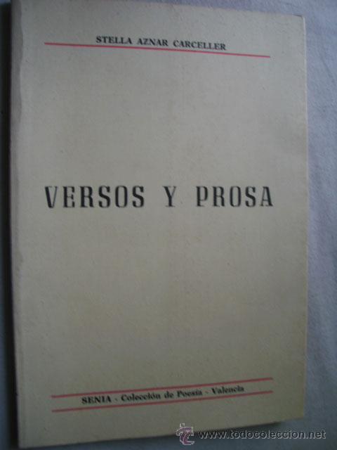 Libros de segunda mano: VERSOS Y PROSA. AZNAR CARCELLER, Stella. 1992 - Foto 1
