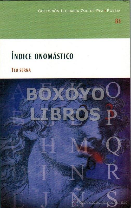 Libros de segunda mano: SERNA, Teo. &Iacute;ndice onom&aacute;stico - Foto 1